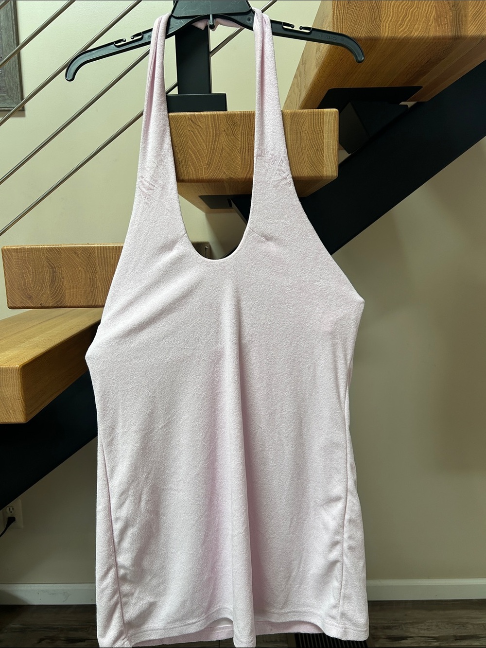 Fabletics Pale Pink Racerback Tank Top Terry halter baby doll dress